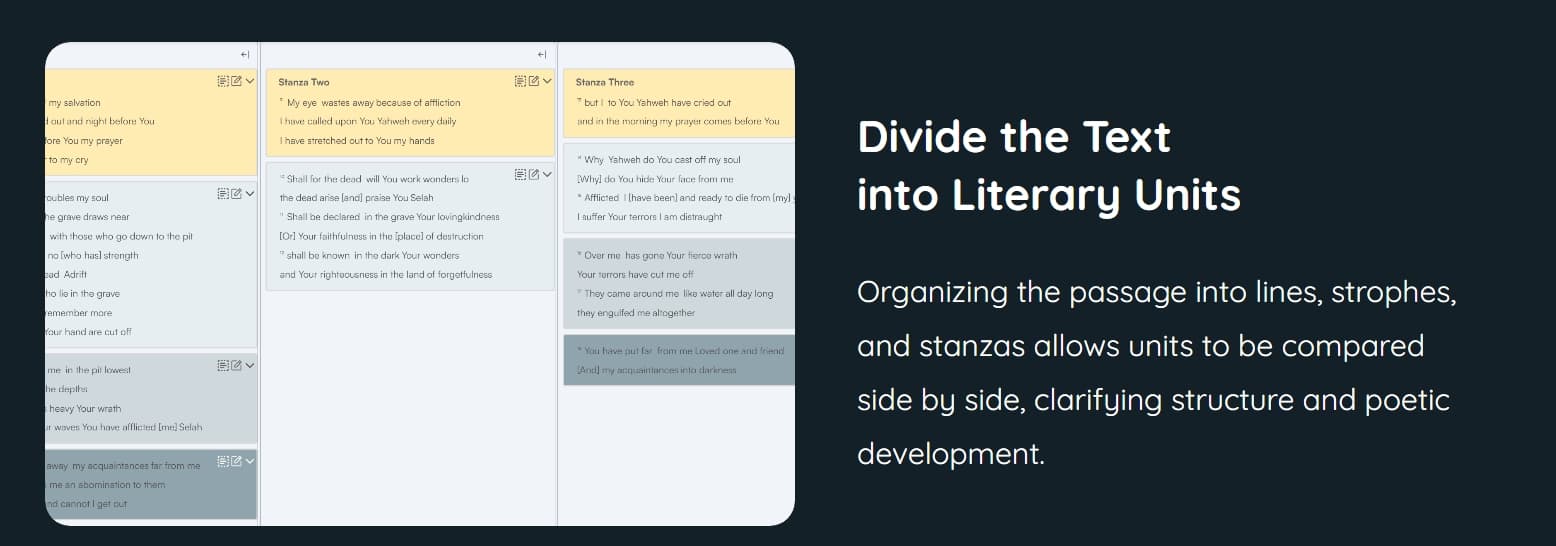 Divide the text into Literary Units