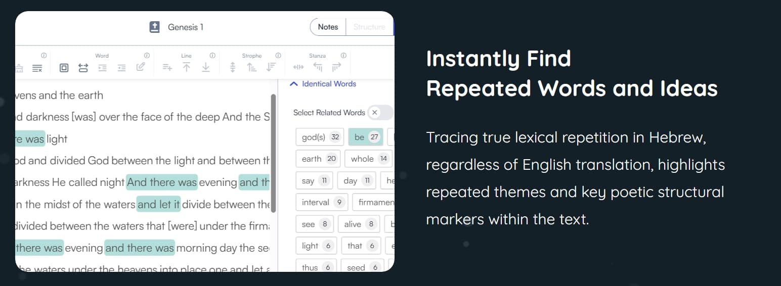 Instantly find repeated words and ideas